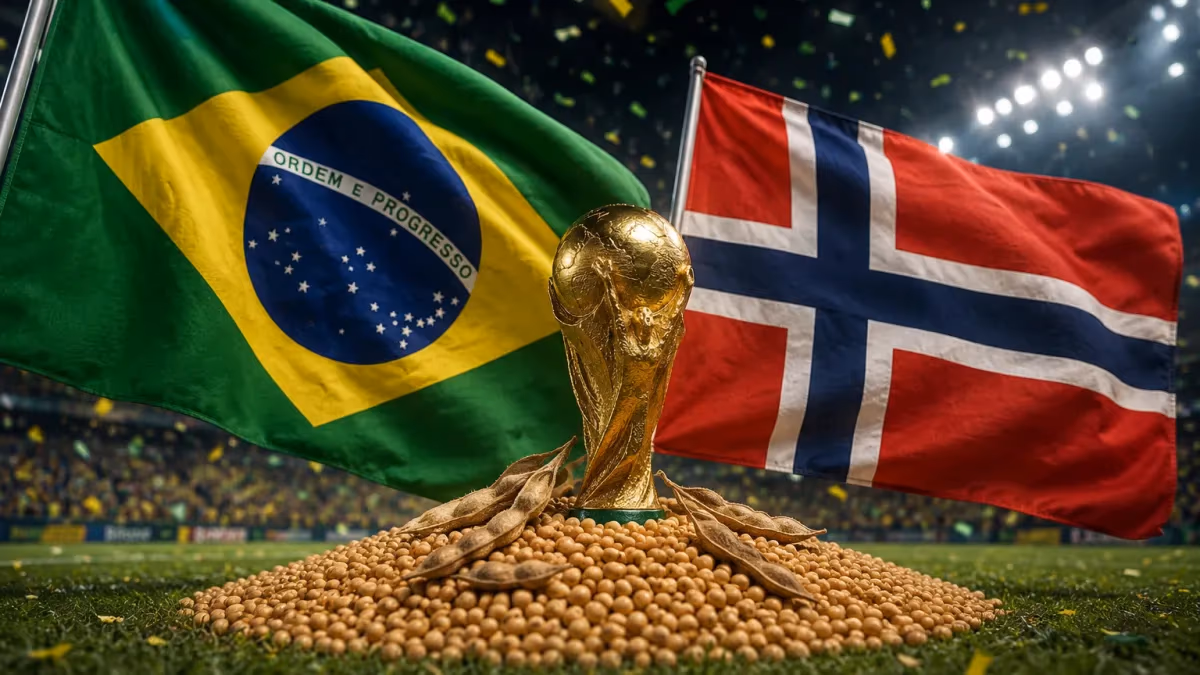 Brasil e Noruega: soja e carne unem rivais dos gramados